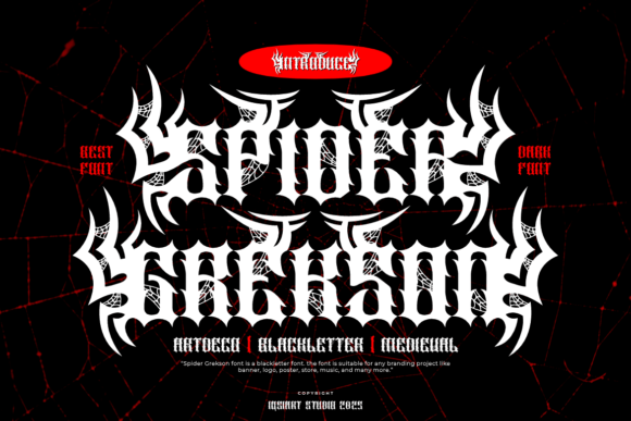Spider Grekson Font for Gothic Crafters