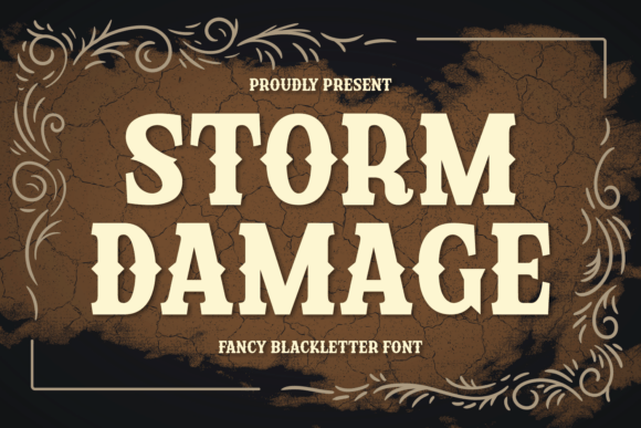 Storm Damage Blackletter Font for Editorial Design